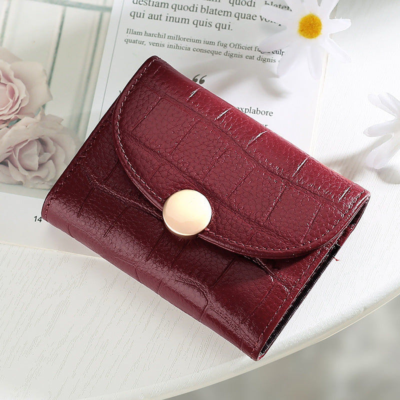 Cowhide Compact Multi-functional Small Wallet