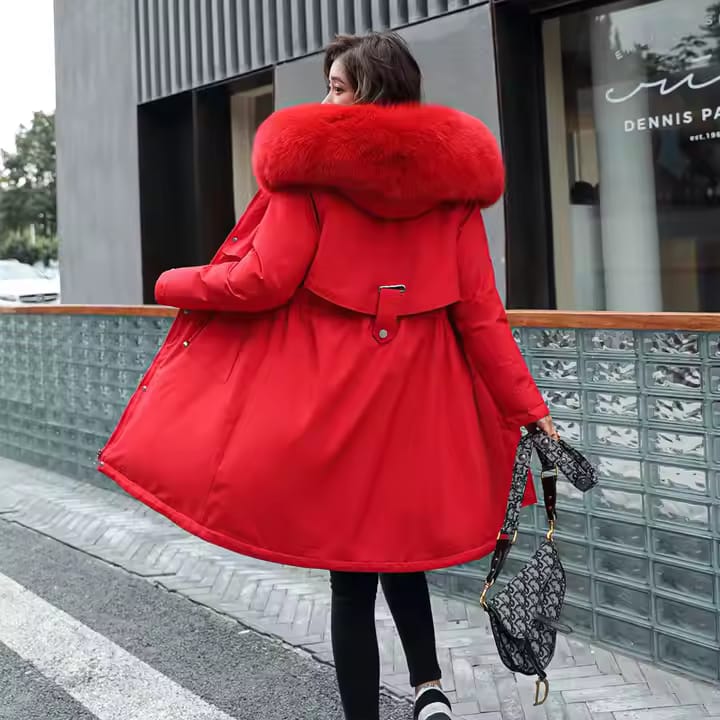 MOLAN Winter Jacket New Women Parka Clothes Long Coat Wool Liner Hooded Jacket Fur Collar Thick Warm Snow Wear Padded Parka