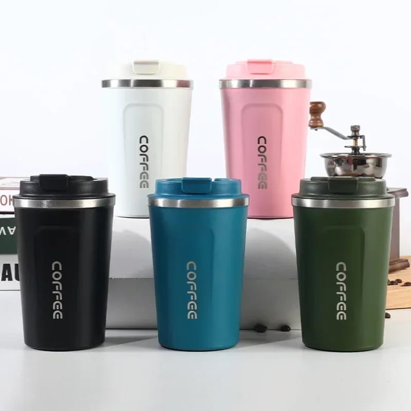Stainless Steel Double-Layer Coffee Insulation Cup Simple With Portable Cup Creative Outdoor Leisure Car Cup 380ml 510ml