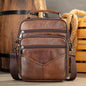Men's Top Grain Leather Large Capacity Business Commuter Crossbody Bag Genuine Leather