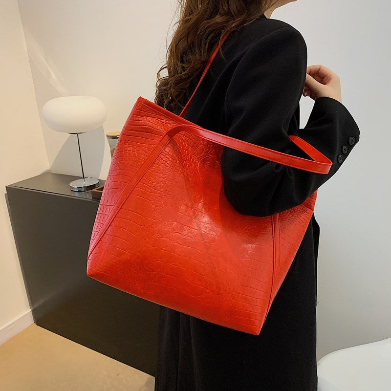 Retro Handheld Underarm Tote Bag Large Capacity Women