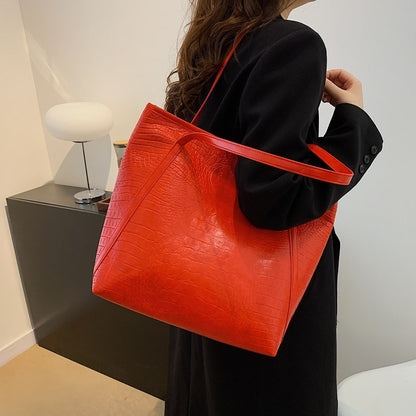 Retro Handheld Underarm Tote Bag Large Capacity Women