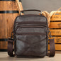 Men's Top Grain Leather Large Capacity Business Commuter Crossbody Bag Genuine Leather