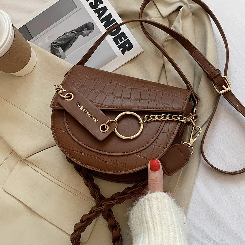 Fashion Retro Shoulder Bag Semicircle Saddle Bag Female Messenger Bag