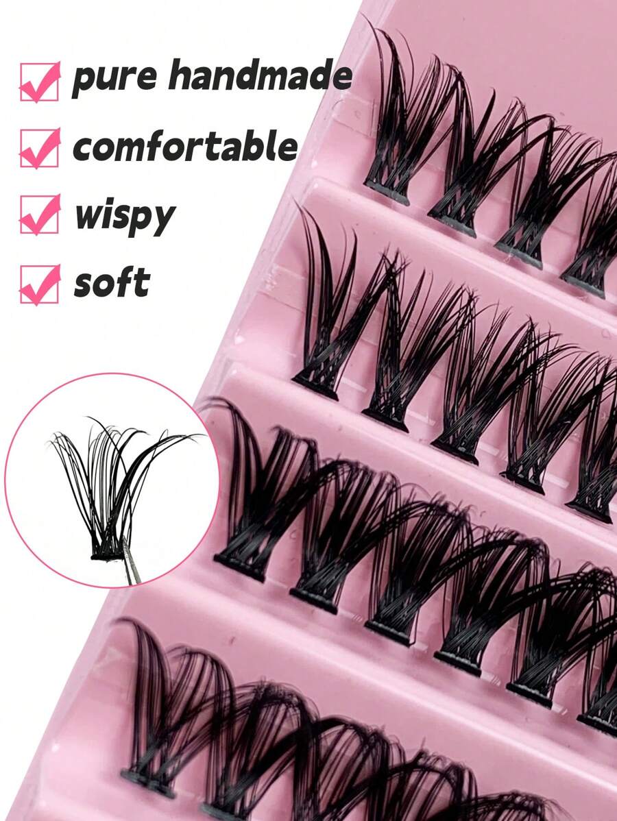 DIY Lashes Extension Kit Eyelashes 200 PCS Clusters Lash Bond and Seal Makeup Tools for Gluing Lashes Gluing Glue Accessories