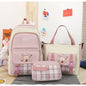Large Capacity High School Plaid Three-piece Set Junior High School Student Elementary School Studebt Backpack