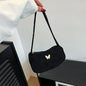 Solid Color Corduroy Butterfly Large Capacity Shoulder Bag