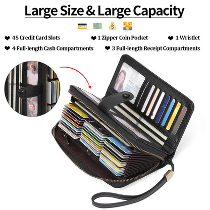 Expanding Card Holder Women's Long Wallet Passport Bag