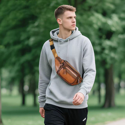 Leather Personality Fashion Men's Chest Bag