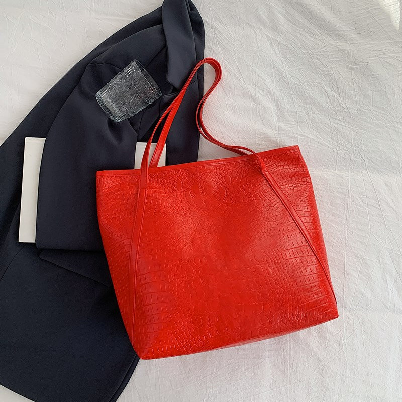 Retro Handheld Underarm Tote Bag Large Capacity Women