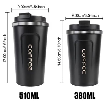 Stainless Steel Double-Layer Coffee Insulation Cup Simple With Portable Cup Creative Outdoor Leisure Car Cup 380ml 510ml