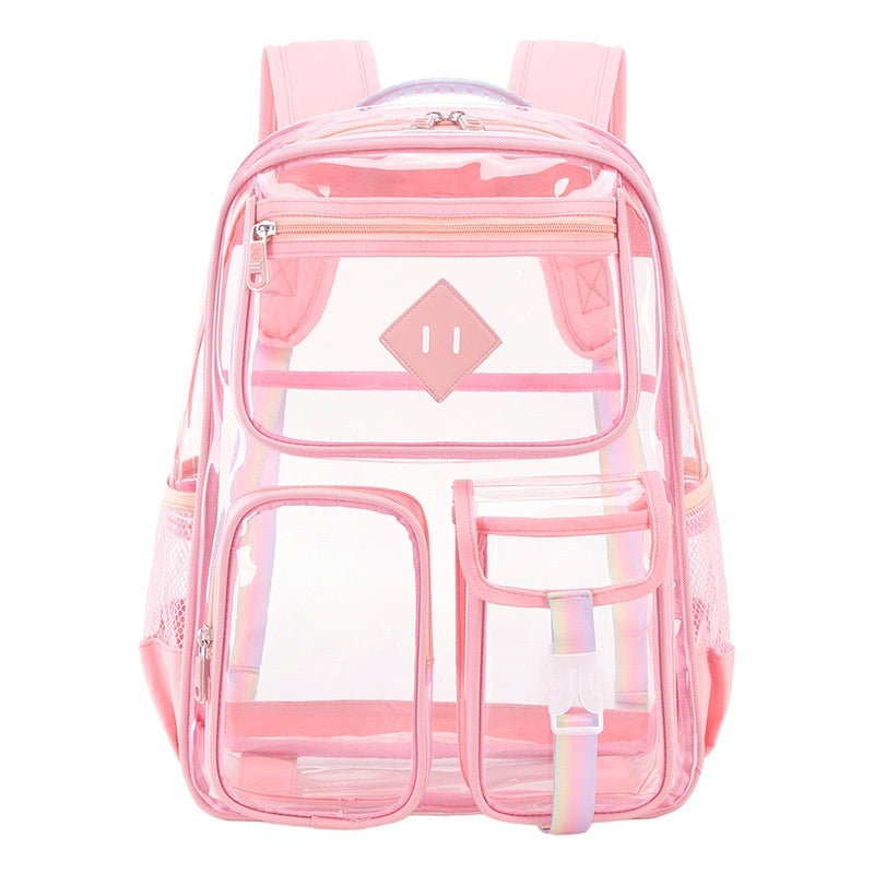 Transparent Bag Waterproof Primary School Student Schoolbag For Junior High School Grade