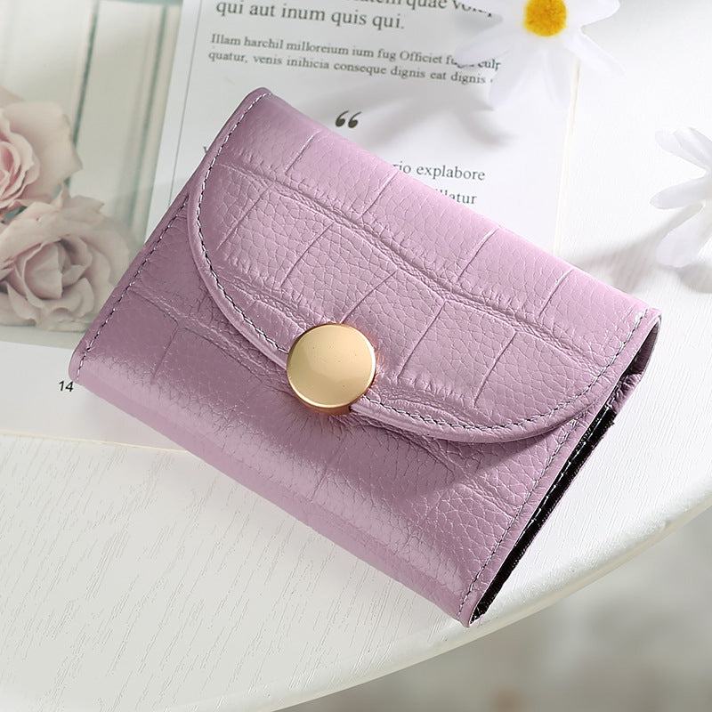 Cowhide Compact Multi-functional Small Wallet