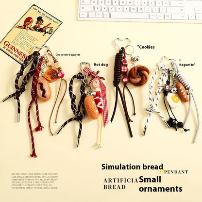 Felt Bread Keychain Accessories Schoolbag Pendant Small Jewelry