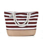 Striped Beach Bag Casual Large Capacity Women Shoulder Bags