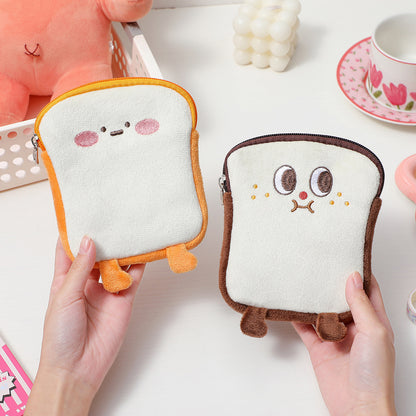 Korean Cartoon Toast Plush Zero Wallet