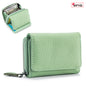 Women's Leather Tri-fold Mini RFID Wallet Large Capacity Storage Bag