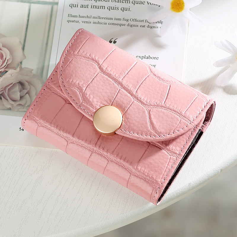 Cowhide Compact Multi-functional Small Wallet