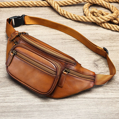 Leather Personality Fashion Men's Chest Bag