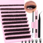 DIY Lashes Extension Kit Eyelashes 200 PCS Clusters Lash Bond and Seal Makeup Tools for Gluing Lashes Gluing Glue Accessories