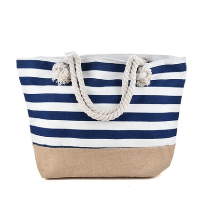 Striped Beach Bag Casual Large Capacity Women Shoulder Bags