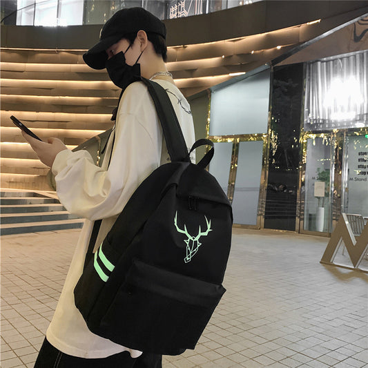 Luminous Backpack Men's High-grade Early The Campus Of Middle School