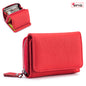 Women's Leather Tri-fold Mini RFID Wallet Large Capacity Storage Bag