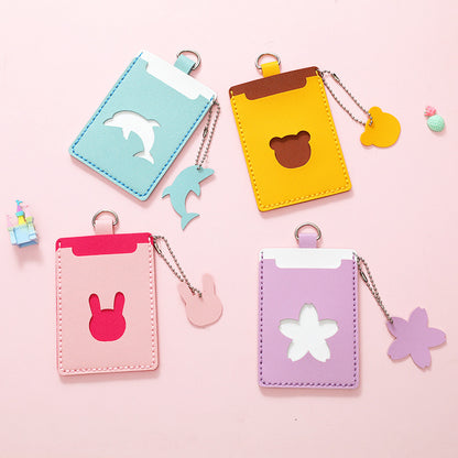 Handmade Diy Cartoon Cute Card Holder Pu