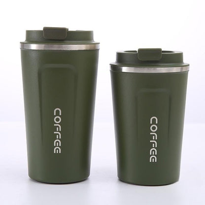 Stainless Steel Double-Layer Coffee Insulation Cup Simple With Portable Cup Creative Outdoor Leisure Car Cup 380ml 510ml