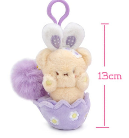 Eggshell Bear Plush Backpack Pendant Doll Toy Key Hanging Buckle Hanging Decoration