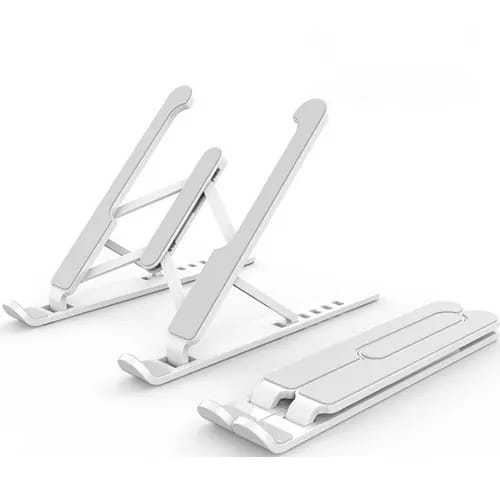 New High Quality Laptop Stand - Adjustable Portable Laptop Stand For Desk - Fold able Plastic Non-slip Stand For Laptop And Tablet Mobile Adjustable Height Folding Holder Solid With Anti Slip Rubber Grips