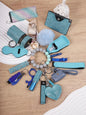 Blue Sparkling Diamond  Multi-functional Keychain Set