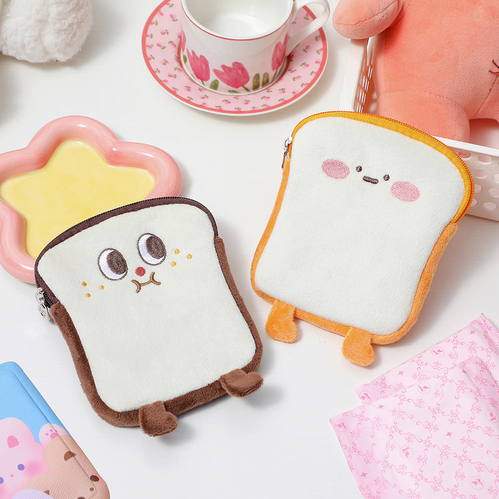 Korean Cartoon Toast Plush Zero Wallet